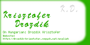 krisztofer drozdik business card